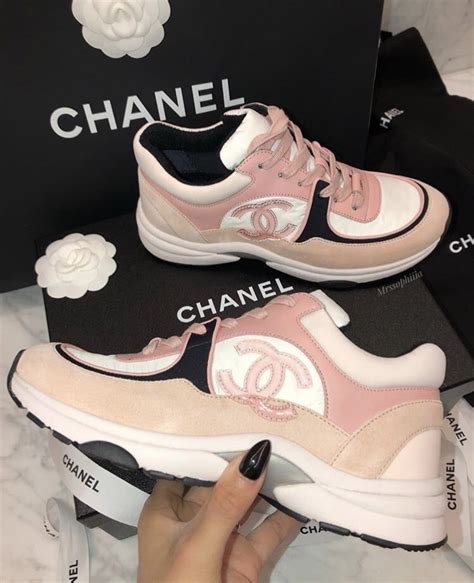 chanel pink and black shoes|chanel sneakers pink inside.